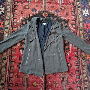 Wilfred Aritzia Mayet Blazer Moto Jacket Olive Drab size Small